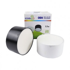 Đèn Led Ống Bơ Tán Quang Kingled 12W OBK-12 Vỏ Đen, Đổi Mới 2 Năm