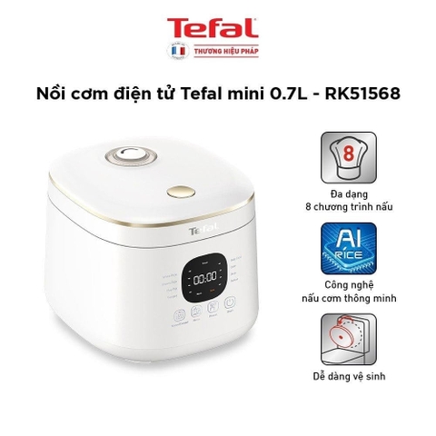 Nồi Cơm Điện Tử Tefal Rice Mate Mini RK515168 Dung Tích 0.7L