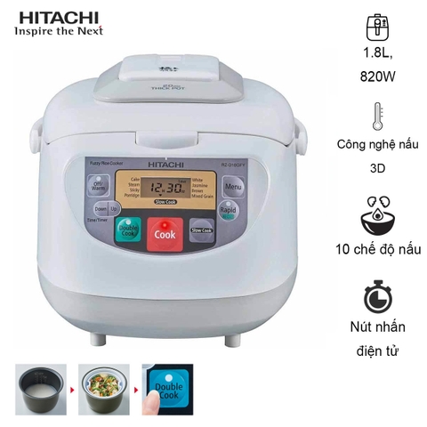 Nồi cơm điện tử 1.8L Hitachi RZ-D18GFY Double Cook, nhập khẩu Thái Lan