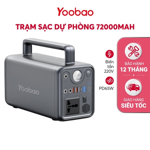 Trạm sạc điện dự phòng Yoobao EN300WLPD dung lượng 72000mAh PD65W công suất 220V/300W - Bảo hành 12 tháng