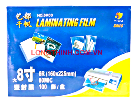 Nhựa ép plastic A5 80mic /100 tờ Yidu (Laminating Film)