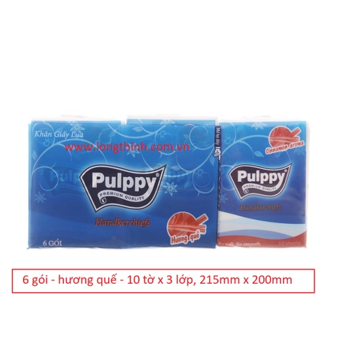 Lốc 6 gói khăn Giấy Bỏ Túi Pulppy hương Quế