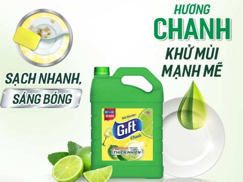 Nước rửa chén Gift hương chanh 3.8kg