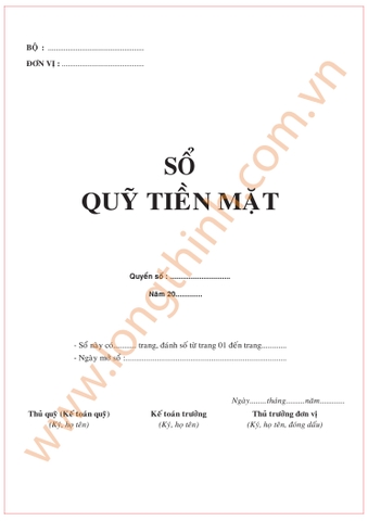 Sổ Quỹ tiền mặt