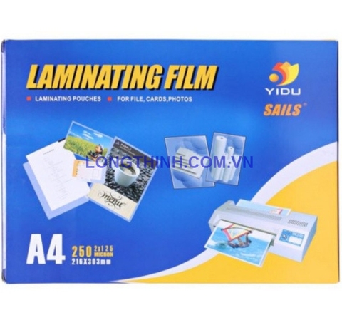 Nhựa ép plastic A4 -125 mic /100 tờ Yidu (Laminating Film)