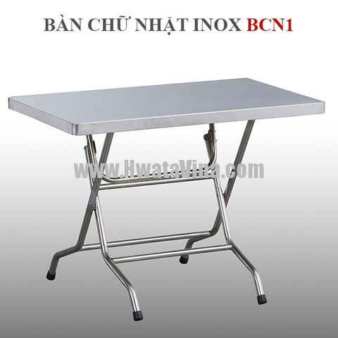 Bàn inox chữ nhật 70x120