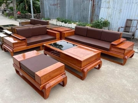 Sofa gỗ hương đá đùi gà bên trái