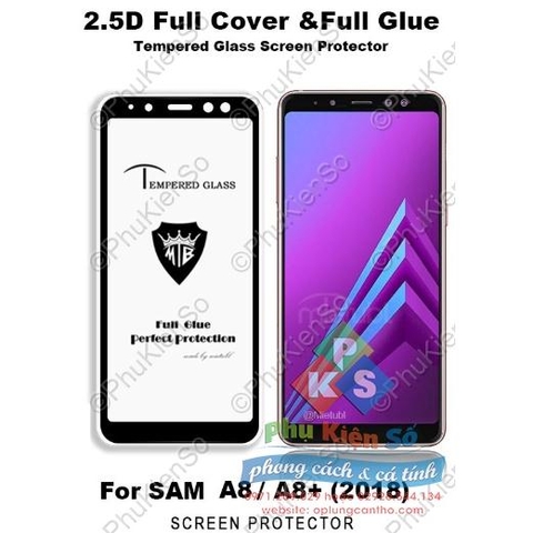 Cường lực 5D cao cấp full keo màn hình Samsung A8 plus 2018