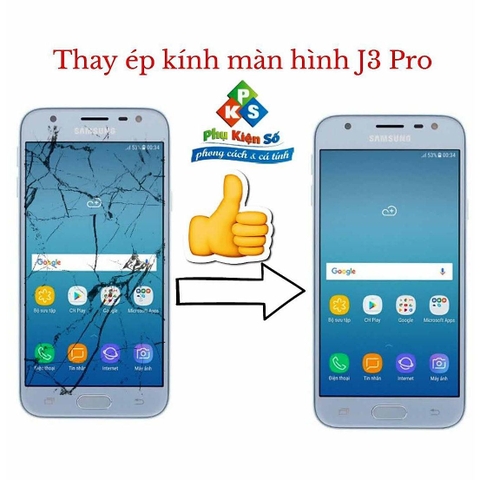 Thay ép kính màn hình Samsung J3 Pro 2017