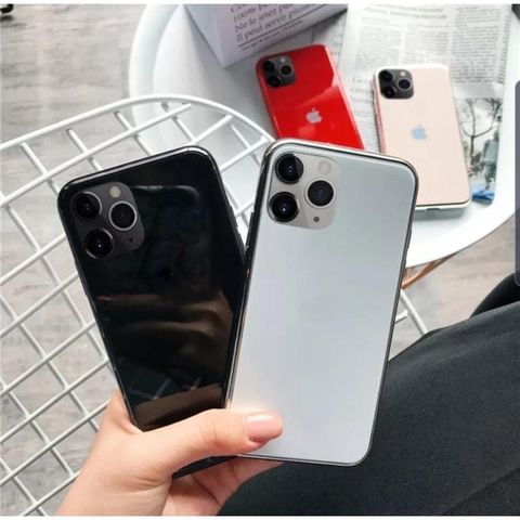 Ốp lưng kính táo xi viền tuyệt đẹp cho iPhone 11 Pro Max