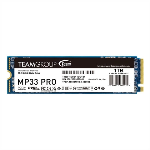 SSD 1TB M.2 PCIe Gen3x4 - TeamGroup MP33 Pro (Read/Write: 3500MBs / 3000MBs)