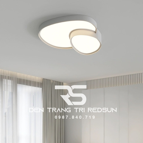 Đèn Mâm Ốp Trần Hiện Đại Phòng Khách, Phòng Ngủ Phong Cách Bắc Âu Chất Liệu Mica OT-018