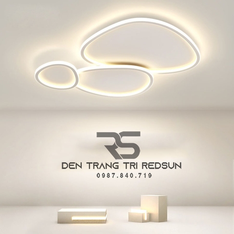 Đèn Mâm Ốp Trần Hiện Đại Phòng Khách, Phòng Ngủ Phong Cách Bắc Âu Chất Liệu Mica OT-017