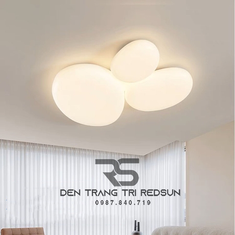 Đèn Mâm Ốp Trần Hiện Đại Phòng Khách, Phòng Ngủ Phong Cách Bắc Âu Chất Liệu Mica OT-016