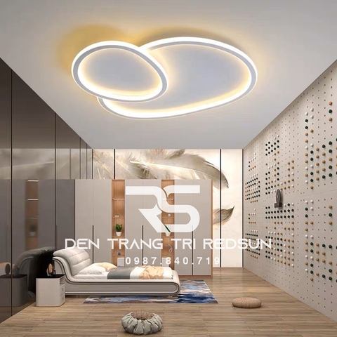 Đèn Mâm Ốp Trần Hiện Đại Phòng Khách, Phòng Ngủ Phong Cách Bắc Âu Chất Liệu Mica OT-017