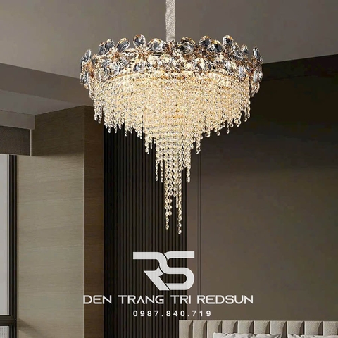 Đèn Chùm Pha Lê Lắp Phòng Khách, Phòng Ăn Hiện Đại Dáng Tròn L8686