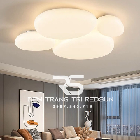 Đèn Mâm Ốp Trần Hiện Đại Phòng Khách, Phòng Ngủ Phong Cách Bắc Âu Chất Liệu Mica OT-016