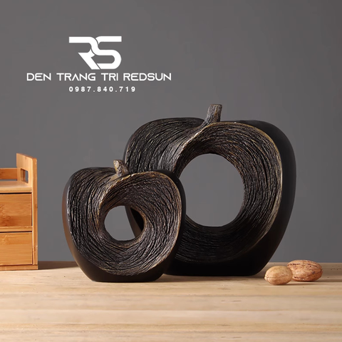 Đồ Trang Trí Nghệ Thuật Phòng Khách, Phòng Ngủ, Phòng Ăn Điêu Khắc Thủ Công Hình Quả Táo DDC-012