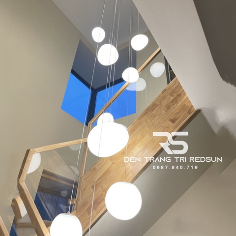 Đèn Thả Trần Hiện Đại Phong Cách Bắc Âu Đá Cuội Chất Liệu Thuỷ Tinh CDT-T015