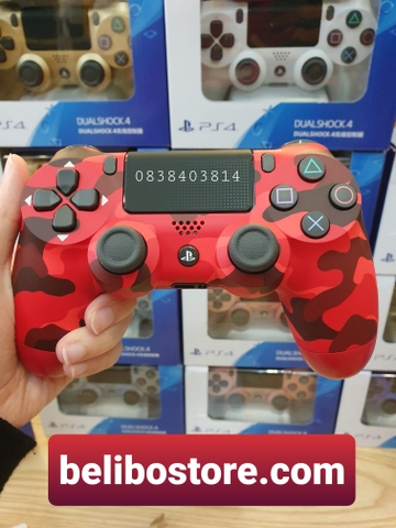 [CHÍNH HÃNG MỚI 100%] Tay cầm chơi game Sony DUALSHOCK 4 PS4 Slim pro 2019-2020 màu Đỏ Camo - Red Camouflage CUH-ZCT2G 30