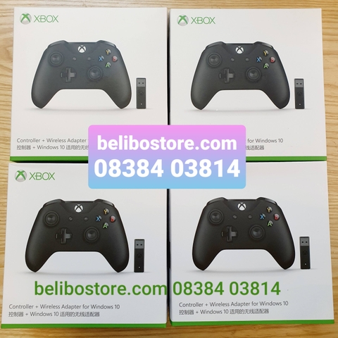 Tay cầm chơi game Xbox One S + wireless adapter cho windows (tay cầm không dây và usb phát sóng bluetooth)