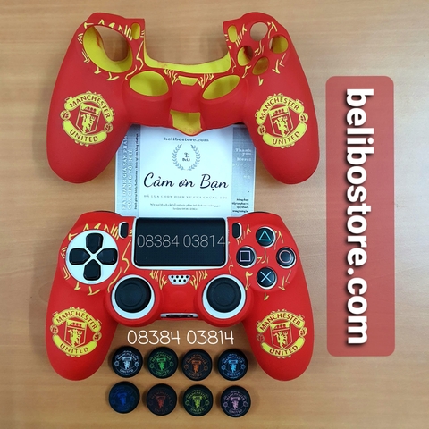 Vỏ bọc cao su silicon mềm bảo vệ tay cầm chơi game PS4 Dualshock 4 Manchester United MU