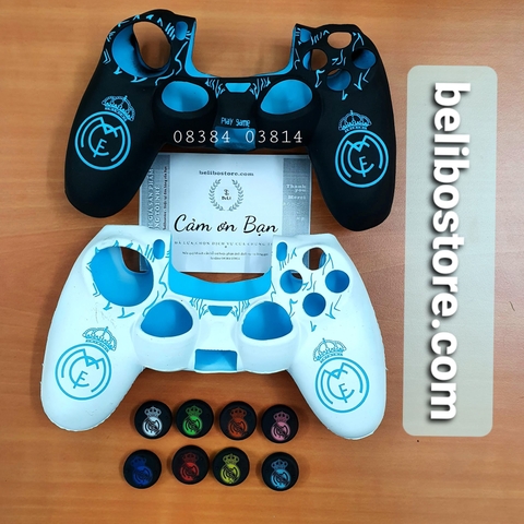 Vỏ bọc cao su silicon mềm bảo vệ tay cầm chơi game PS4 Dualshock 4 Real Madrid Real