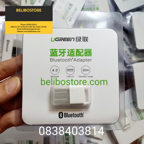 Usb Bluetooth Adapter 4.0 Chính Hãng Ugreen US192 (30443-30524) CSR8510 | Thiết bị phát sóng bluetooth 4.0