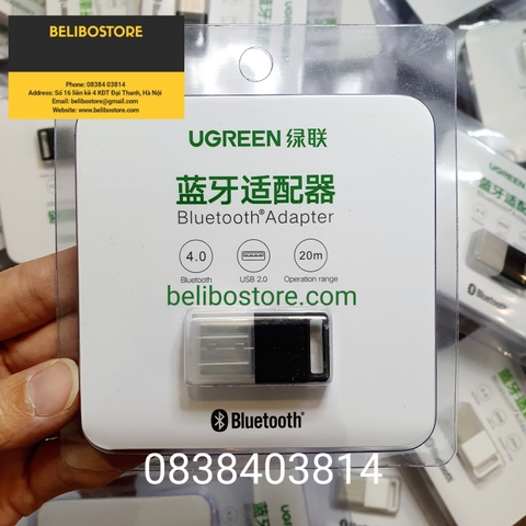 Usb Bluetooth Adapter 4.0 Chính Hãng Ugreen US192 (30443-30524) CSR8510 | Thiết bị phát sóng bluetooth 4.0