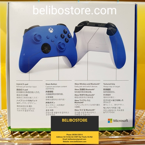 Tay Cầm Chơi Game Xbox Series X Chính Hãng Microsoft Xbox One X Shock Blue | TOP BÁN CHẠY