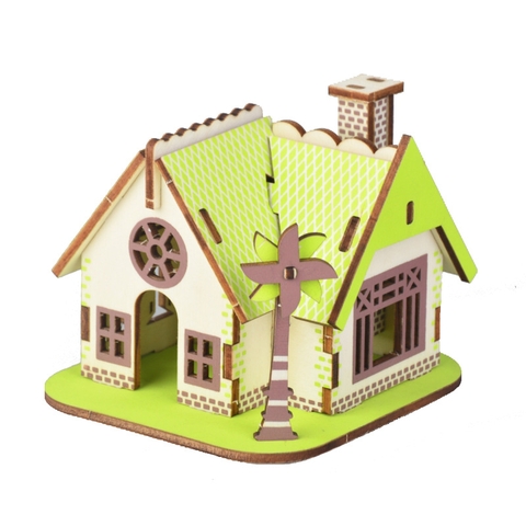 Đồ chơi gỗ lắp ráp 3D ghép hình ngôi nhà nhiều mẫu phát triển thông minh sáng tạo