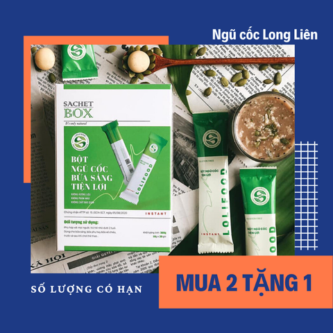 Ngũ cốc bữa sáng tiện lợi Lolifood (Ngũ cốc Long Liên) gói 18g | Đặt 20 gói tặng 1 đồ chơi gỗ