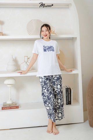 MB09 | Bộ Đồ Áo Thun Form Rộng Quần Dài Linen