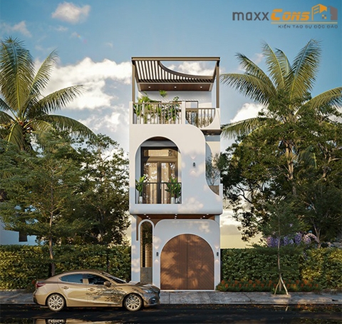 Thiết kế nhà phố 2 tầng 1 tum hiện đại