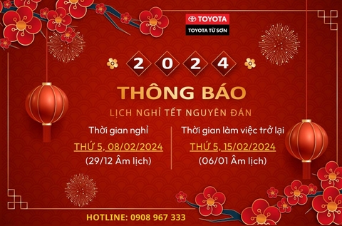 THÔNG BÁO LỊCH NGHỈ TẾT NGUYÊN ĐÁN GIÁP THÌN 2024