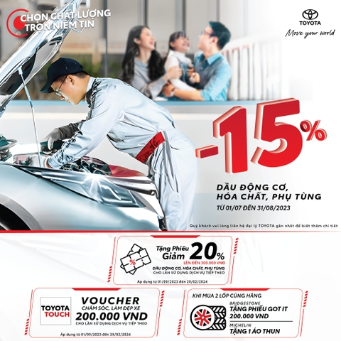 TOYOTA TỪ SƠN TRIỂN KHAI CHƯƠNG TRÌNH KHUYẾN MÃI DỊCH VỤ VỚI ƯU ĐÃI CỰC LỚN