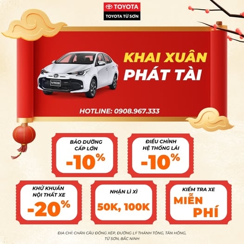 KHUYẾN MÃI DỊCH VỤ - KHAI XUÂN PHÁT TÀI CÙNG TOYOTA TỪ SƠN