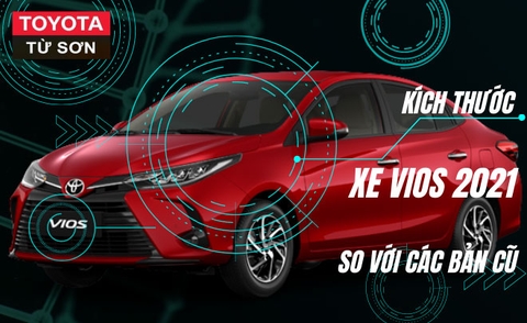 So sánh kích thước xe vios 2021 với các phiên bản vios cũ