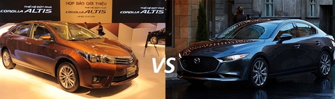 So sánh xe Toyota Corolla Altis và Mazda 3