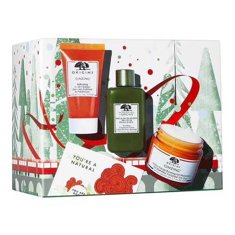 Origins Glow & Believe Ginzing & Mega mushroom Hydrating Glow set