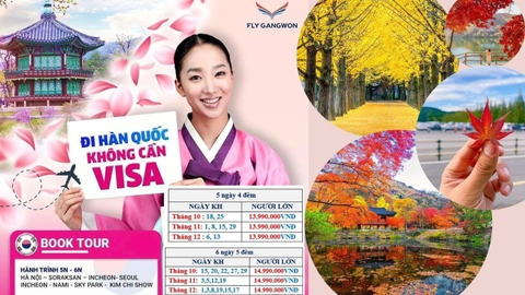 Du Lịch Hàn Quốc - Miễn Visa ( HÀ NỘI – SORAKSAN – INCHEON - SEOUL -  NAMI – SKY PARK -  KIM CHI SHOW)