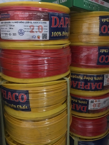 Dây điện Daphaco 2.0 đơn cáp cv 7 sợi (100m)