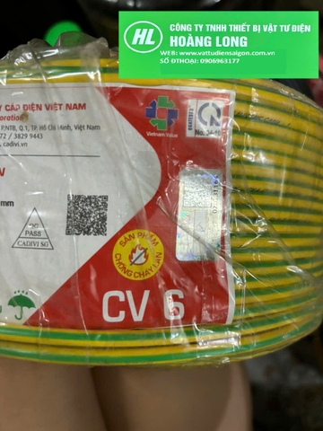 giá 50 mét dây điện Cadivi CV 6 đơn 7 sợi đồng chính hãng