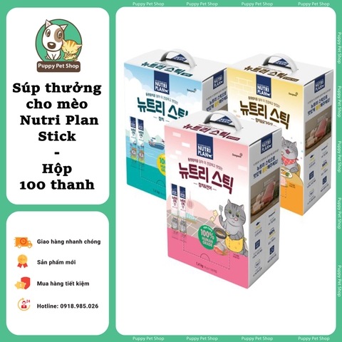 Súp thưởng Nutri Plan Stick cho mèo thanh lẻ 14g & hộp 100 thanh 14g