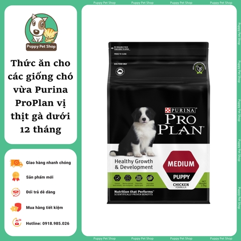 HẠT CAO CẤP PURINA PROLAN dành cho các giống chó vừa vị THỊT GÀ dưới 12 tháng- bao 2,5KG- NHẬP KHẨU ÚC