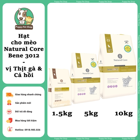 Hạt Natural Core Bene 3012 cho mèo C3 - Thịt gà & cá hồi