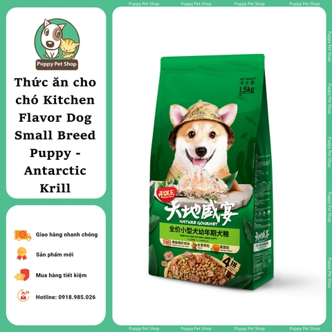 Thức ăn Kitchen Flavor cho chó con Small Breed Puppy - Vị Tôm Nam Cực và rau củ quả