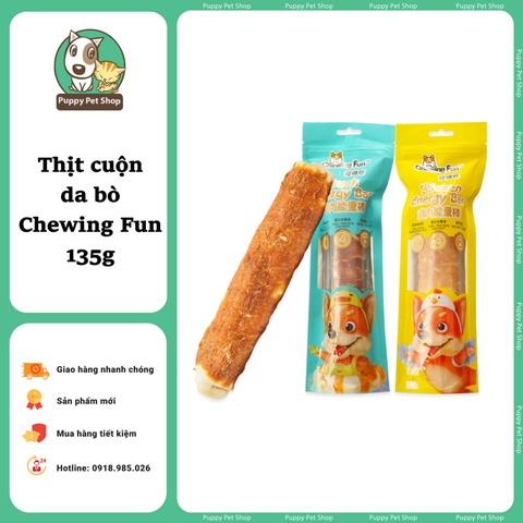 Thịt cuộn da bò Chewing Fun 135g