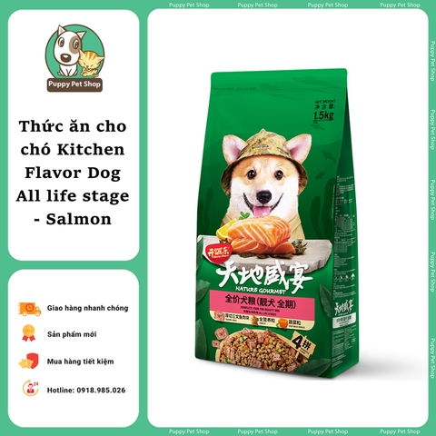 Thức ăn Kitchen Flavor cho chó mọi lứa tuổi - Vị CÁ HỒI VÀ RAU CỦ QUẢ