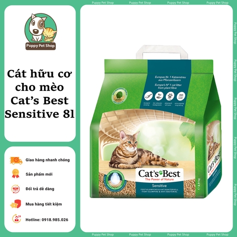 Cát vệ sinh hữu cơ cho mèo Cat's Best Sensitive 8L